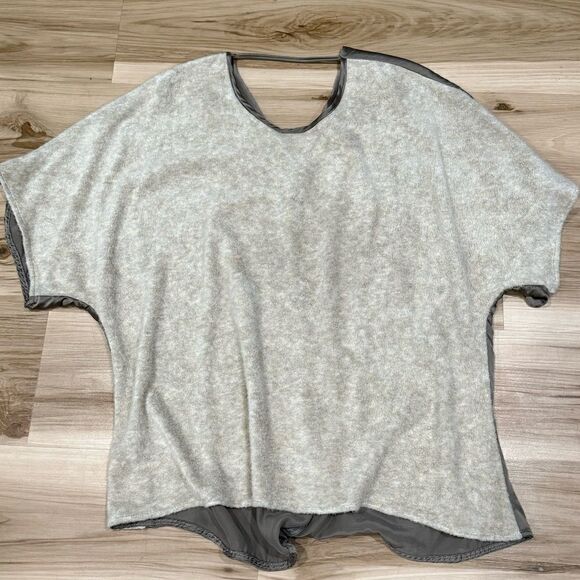 Anthropologie Amadi Tan Fuzzy Silk Top Women’s Large - Picture 1 of 5